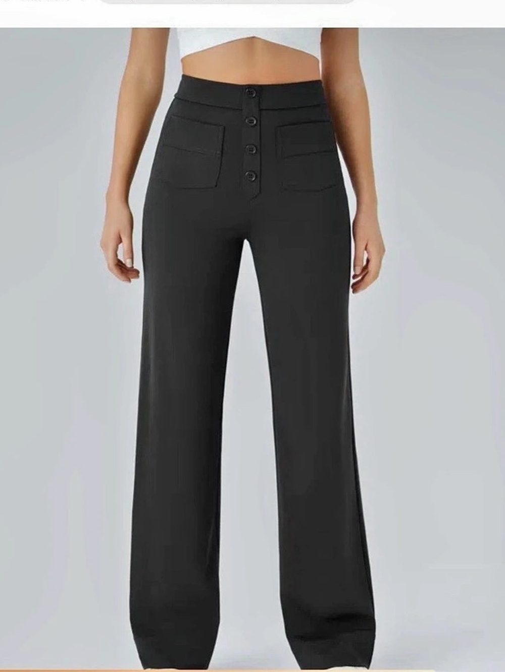 Halara DayStretch High Waisted Pockets Straight Leg Casual Pants Wide Leg Pants
